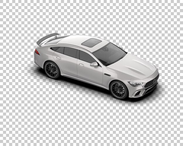 Auto deportivo realista aislado en el fondo Ilustración de renderización 3D