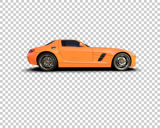 Auto deportivo realista aislado en el fondo Ilustración de renderización 3D