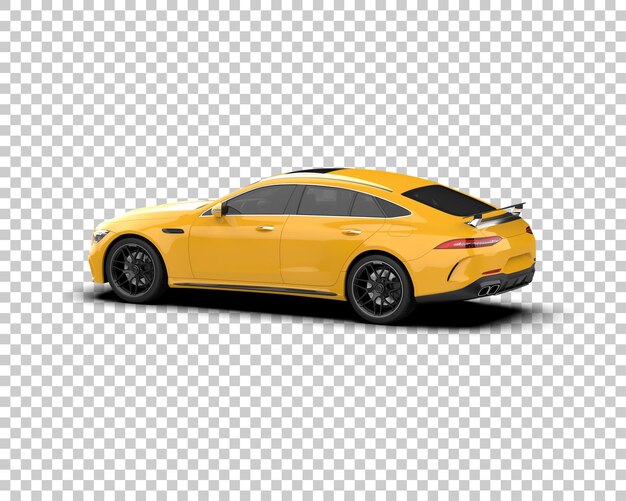 Auto deportivo realista aislado en el fondo Ilustración de renderización 3D