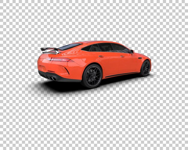 Auto deportivo realista aislado en el fondo Ilustración de renderización 3D