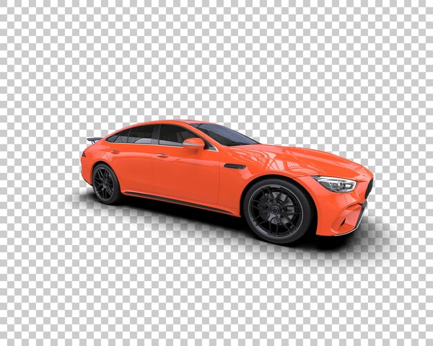 Auto deportivo realista aislado en el fondo Ilustración de renderización 3D