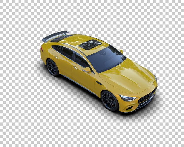 Auto deportivo realista aislado en el fondo Ilustración de renderización 3D