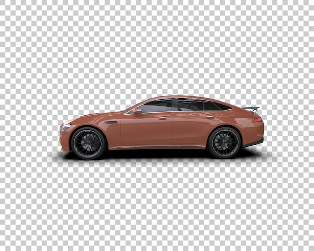 Auto deportivo realista aislado en el fondo Ilustración de renderización 3D