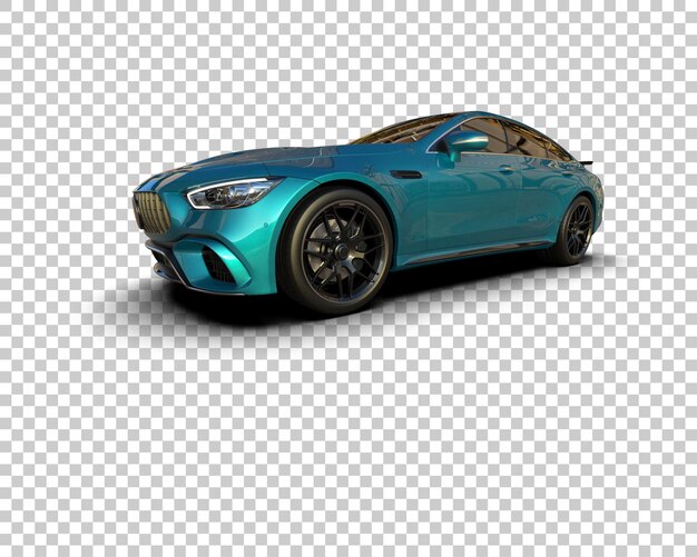 Auto deportivo realista aislado en el fondo Ilustración de renderización 3D