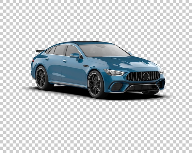 Auto deportivo realista aislado en el fondo Ilustración de renderización 3D