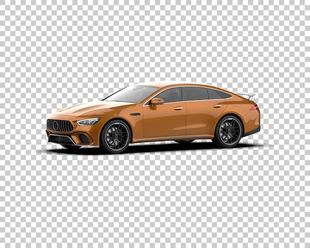 Auto deportivo realista aislado en el fondo Ilustración de renderización 3D