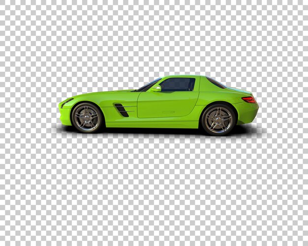 Auto deportivo realista aislado en el fondo Ilustración de renderización 3D