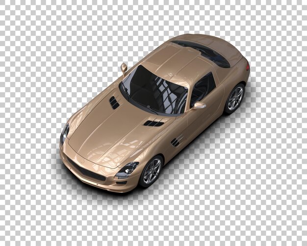 Auto deportivo realista aislado en el fondo Ilustración de renderización 3D