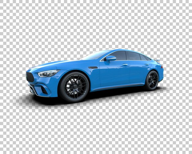 Auto deportivo realista aislado en el fondo Ilustración de renderización 3D