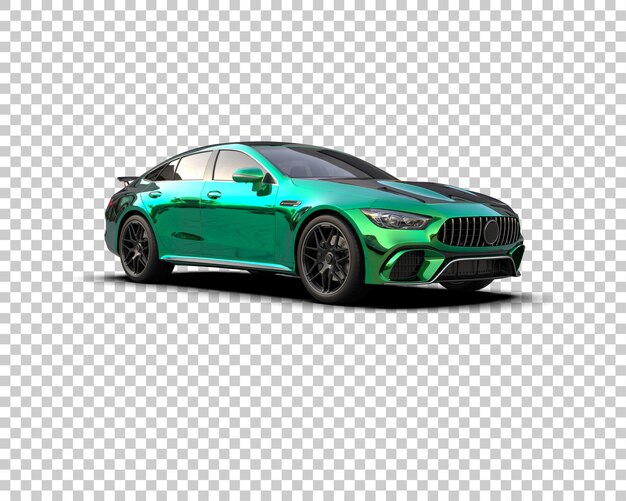 Auto deportivo realista aislado en el fondo Ilustración de renderización 3D