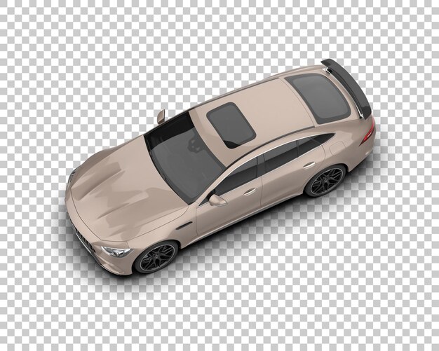 Auto deportivo realista aislado en el fondo Ilustración de renderización 3D