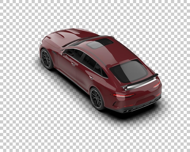 Auto deportivo realista aislado en el fondo Ilustración de renderización 3D
