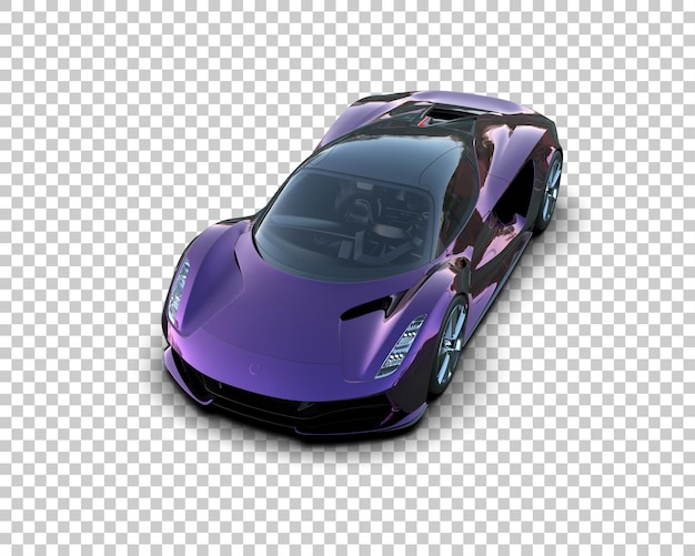 Auto deportivo realista aislado en el fondo Ilustración de renderización 3D