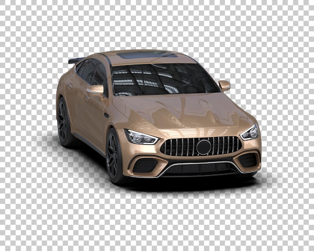 Auto deportivo realista aislado en el fondo Ilustración de renderización 3D