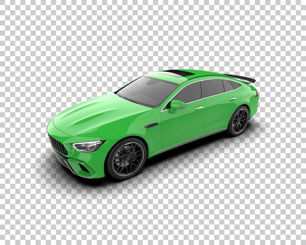 Auto deportivo realista aislado en el fondo Ilustración de renderización 3D
