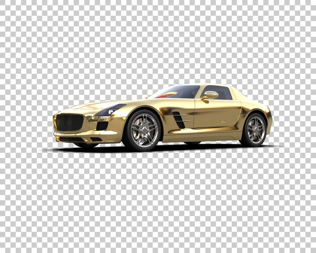 Auto deportivo realista aislado en el fondo Ilustración de renderización 3D