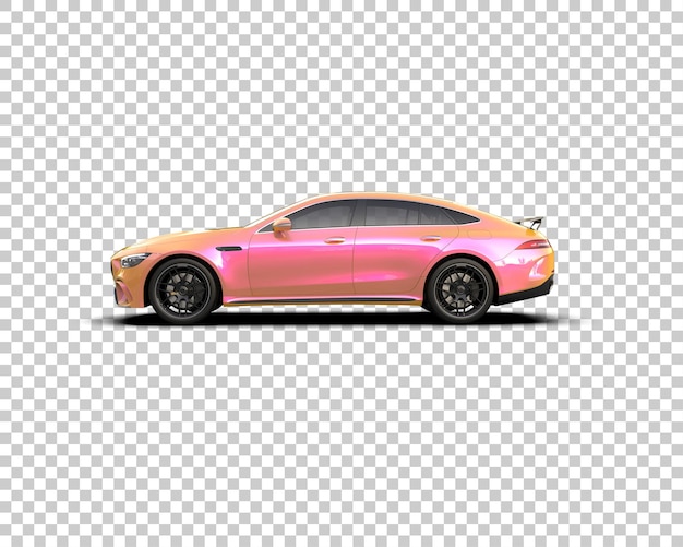 Auto deportivo realista aislado en el fondo Ilustración de renderización 3D