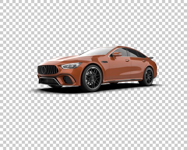 Auto deportivo realista aislado en el fondo Ilustración de renderización 3D