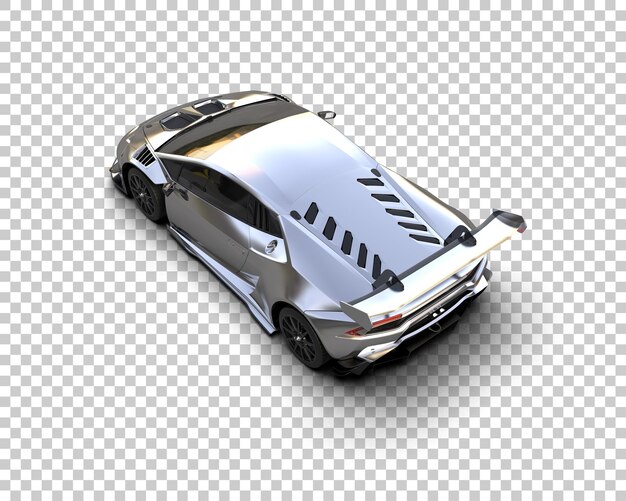 Auto deportivo realista aislado en el fondo Ilustración de renderización 3D
