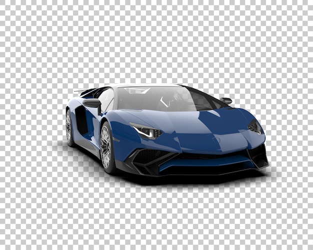Auto deportivo realista aislado en el fondo Ilustración de renderización 3D