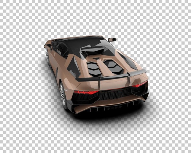 Auto deportivo realista aislado en el fondo Ilustración de renderización 3D