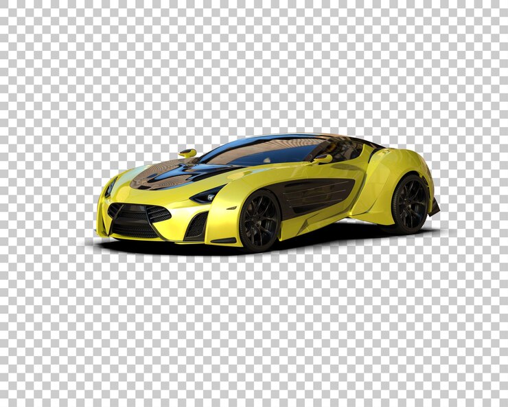 PSD auto deportivo realista aislado en el fondo ilustración de renderización 3d
