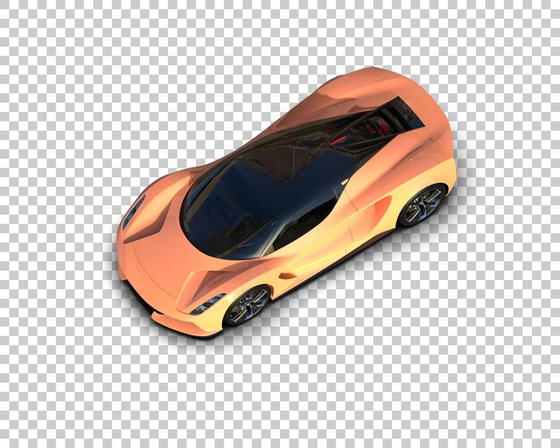 Auto deportivo realista aislado en el fondo Ilustración de renderización 3D