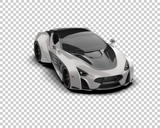 Auto deportivo realista aislado en el fondo Ilustración de renderización 3D
