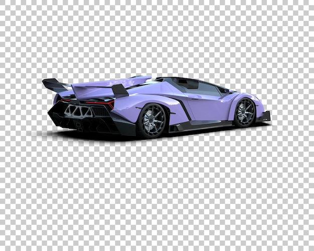 Auto deportivo realista aislado en el fondo Ilustración de renderización 3D