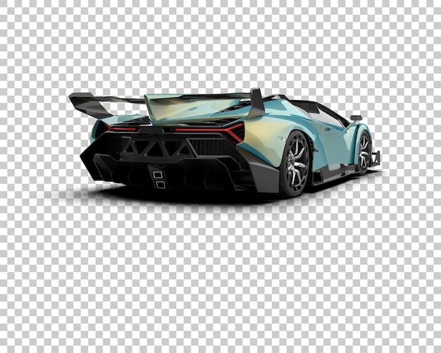 Auto deportivo realista aislado en el fondo Ilustración de renderización 3D