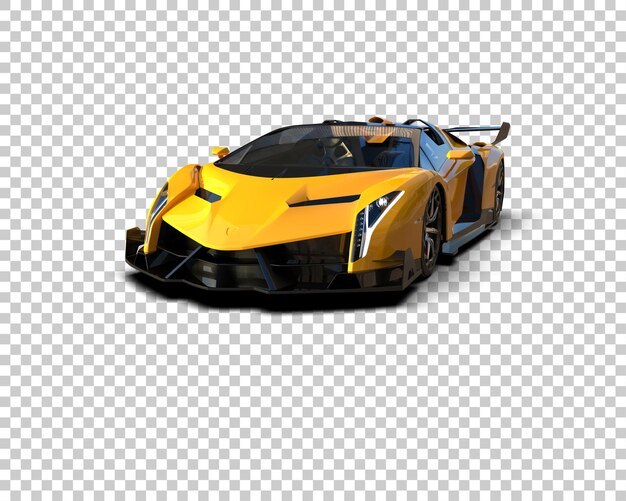Auto deportivo realista aislado en el fondo Ilustración de renderización 3D
