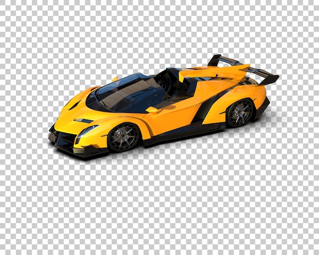 Auto deportivo realista aislado en el fondo Ilustración de renderización 3D