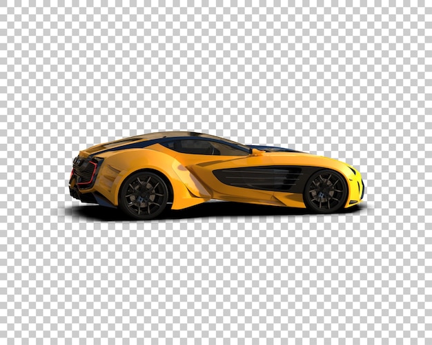 Auto deportivo realista aislado en el fondo Ilustración de renderización 3D
