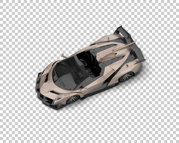 Auto deportivo realista aislado en el fondo Ilustración de renderización 3D