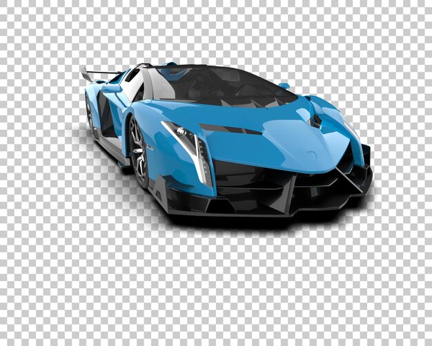 Auto deportivo realista aislado en el fondo Ilustración de renderización 3D
