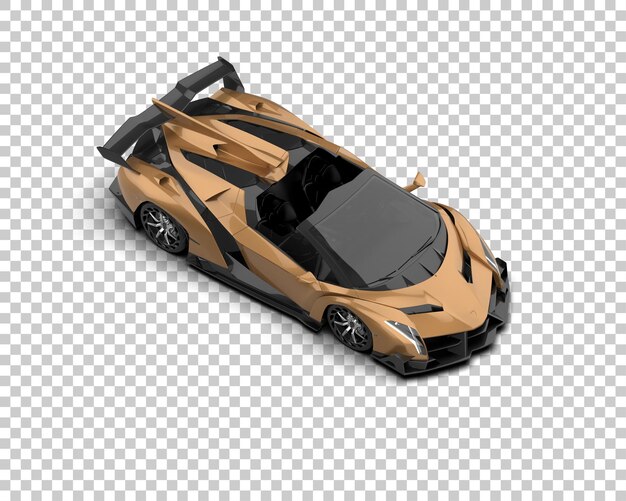 Auto deportivo realista aislado en el fondo Ilustración de renderización 3D