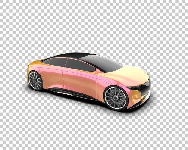Auto deportivo realista aislado en el fondo Ilustración de renderización 3D