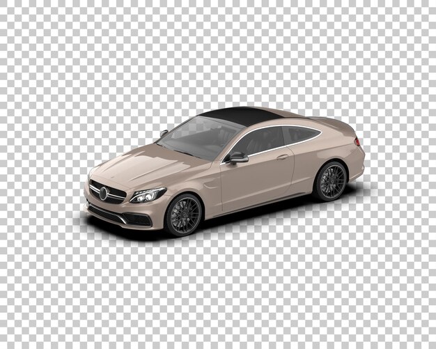 Auto deportivo realista aislado en el fondo Ilustración de renderización 3D