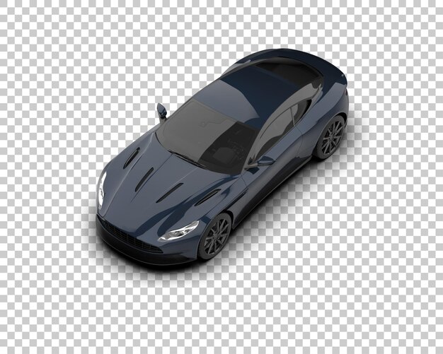 Auto deportivo realista aislado en el fondo Ilustración de renderización 3D