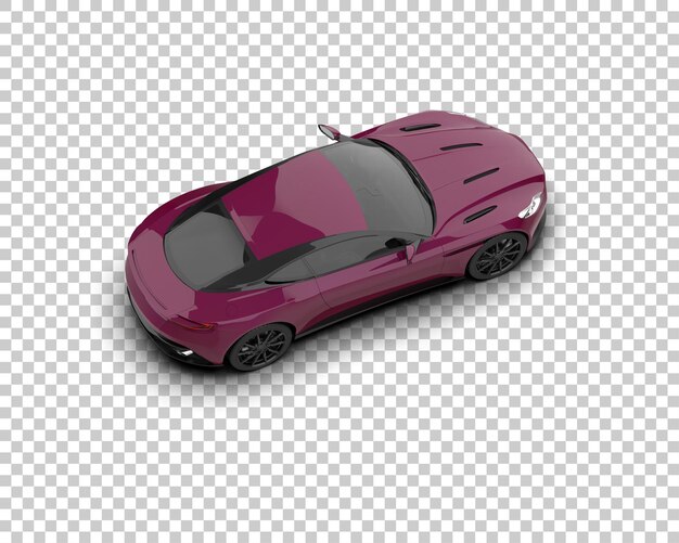 Auto deportivo realista aislado en el fondo Ilustración de renderización 3D