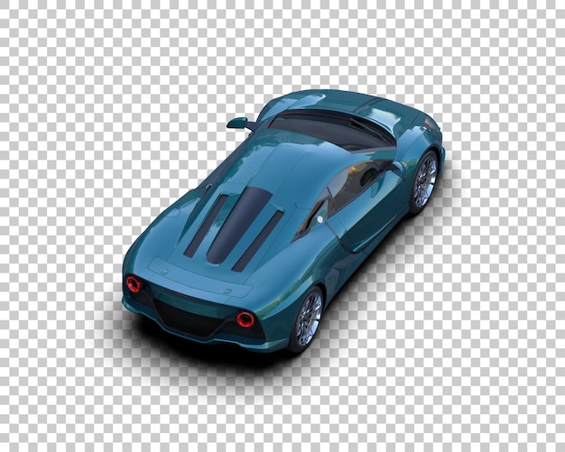 Auto deportivo realista aislado en el fondo Ilustración de renderización 3D