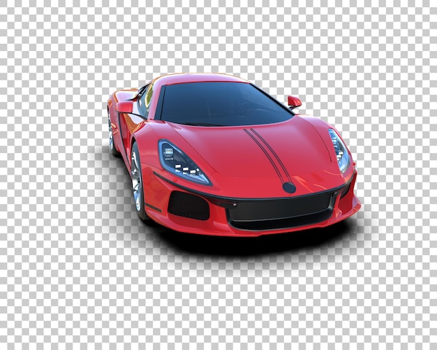 Auto deportivo realista aislado en el fondo Ilustración de renderización 3D