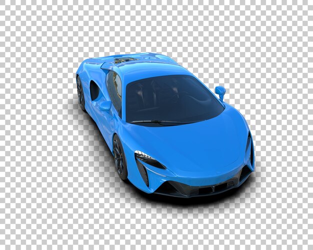 Auto deportivo realista aislado en el fondo Ilustración de renderización 3D