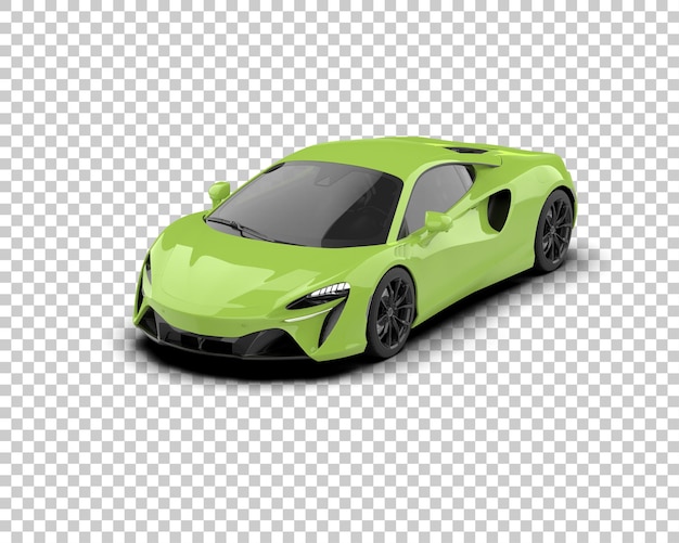 Auto deportivo realista aislado en el fondo Ilustración de renderización 3D