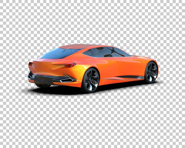 Auto deportivo realista aislado en el fondo Ilustración de renderización 3D