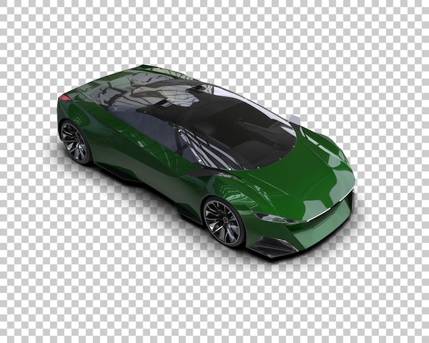 Auto deportivo realista aislado en el fondo Ilustración de renderización 3D