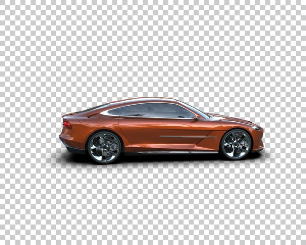Auto deportivo realista aislado en el fondo Ilustración de renderización 3D