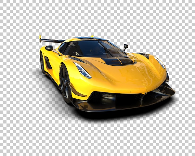 Auto deportivo realista aislado en el fondo Ilustración de renderización 3D