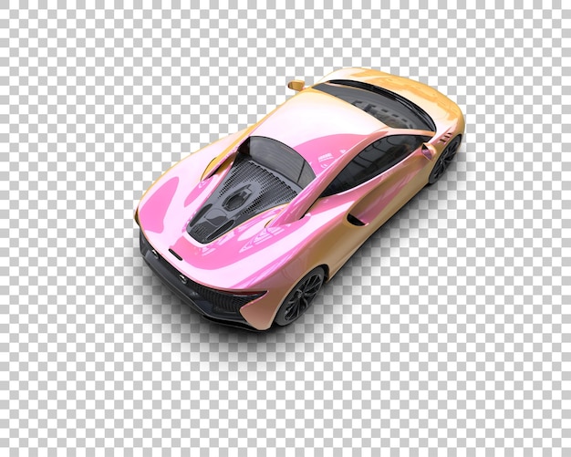 Auto deportivo realista aislado en el fondo Ilustración de renderización 3D
