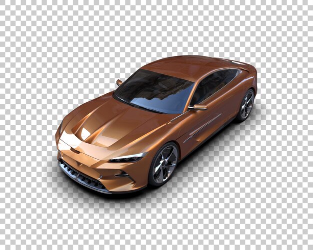 Auto deportivo realista aislado en el fondo Ilustración de renderización 3D